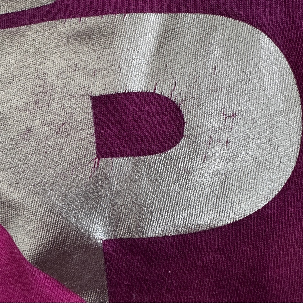 Y2K Victorias Secret PINK Cap Sleeve T-Shirt Size M Dark Pink Hope Love 2009. - Picture 5 of 12